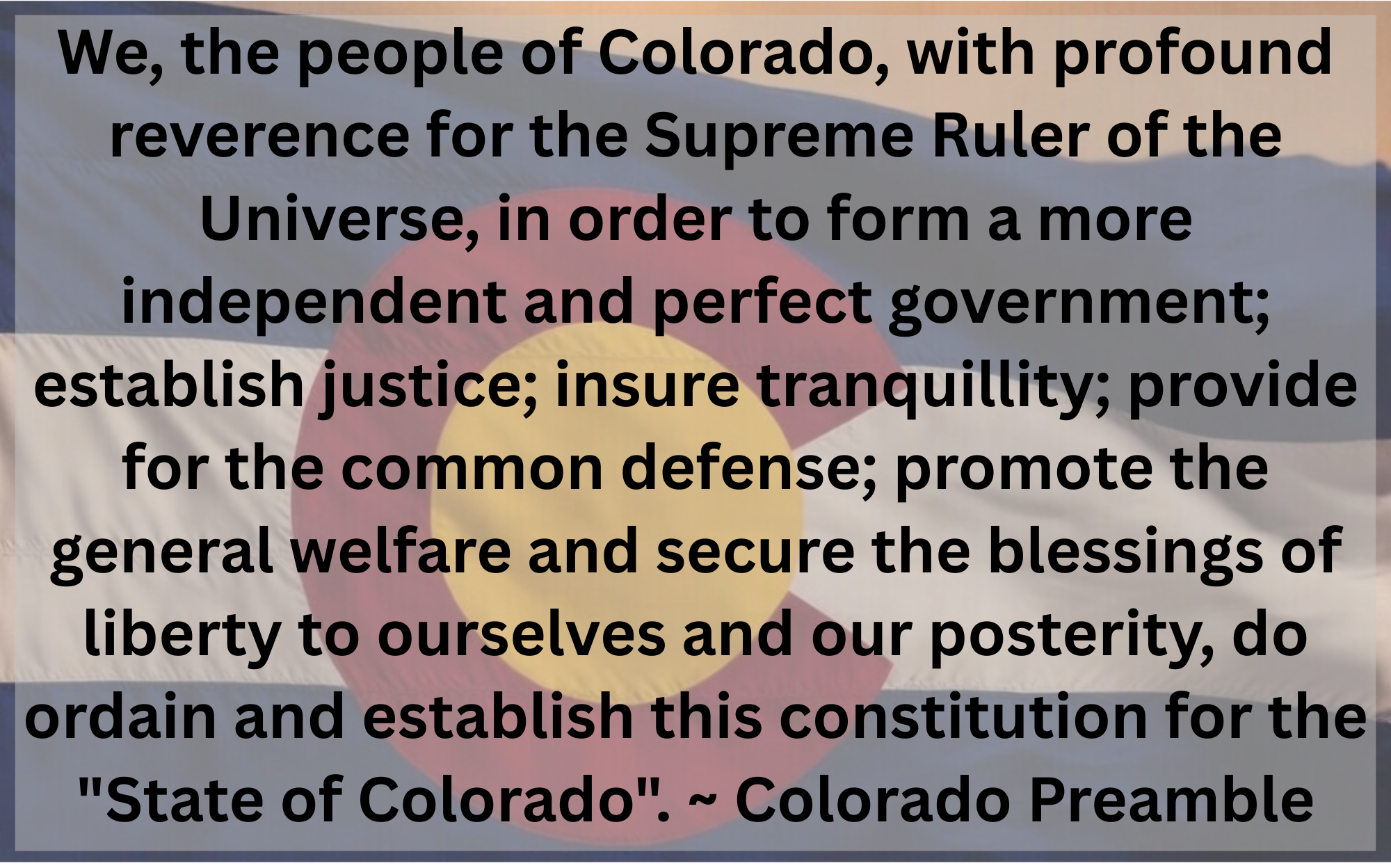 Preamble of the Colorado Constitution